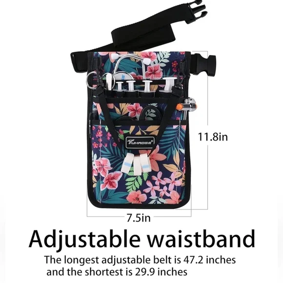 New! Nurse Fanny Pack Waist Bag Medical Supplies Black Pink Organizer Pouch - Picture 2 of 9